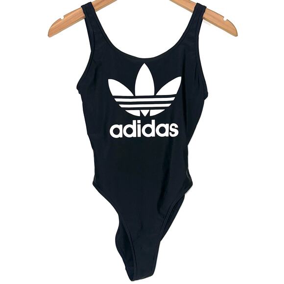 Adidas Originals Trefoil Black Logo One Piece Swimsuit Size Small - Picture 4 of 15